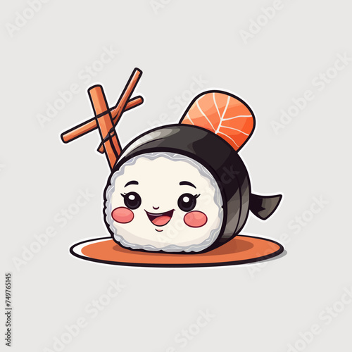 Cute Sushi Cartoon Design Very Cool