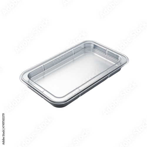 A blank plastic blister clamshell pack with a hinged lid isolated on transparent background, png