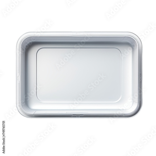 A blank plastic blister clamshell pack with a hinged lid isolated on transparent background, png