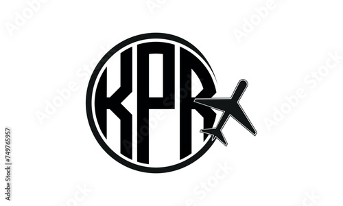 KPR three initial letter circle tour & travel agency logo design vector template. hajj Umrah agency, abstract, wordmark, business, monogram, minimalist, brand, company, flat, tourism agency, tourist