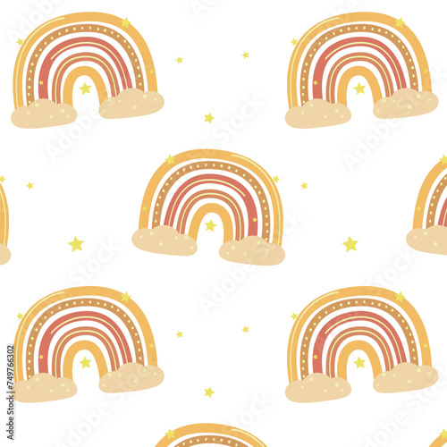 Vector rainbow pattern, cute pattern, print for fabric, wrapping paper