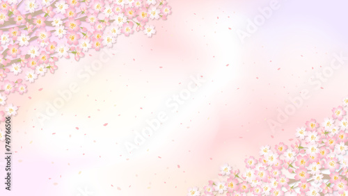 満開の桜の背景フレーム cherryblossom background 