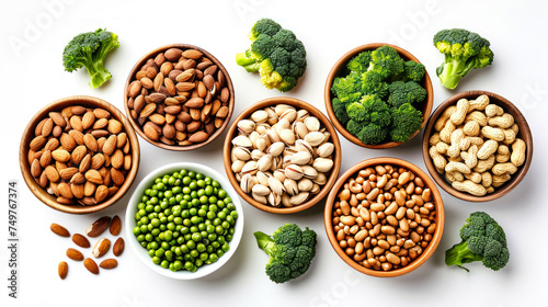 Assorted Bowls Filled With Different Types of Beans and Broccoli