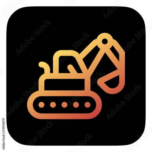 Editable excavator, tractor, machine, digger, loader vector icon. Construction, tools, industry. Part of a big icon set family. Perfect for web and app interfaces, presentations, infographics, etc