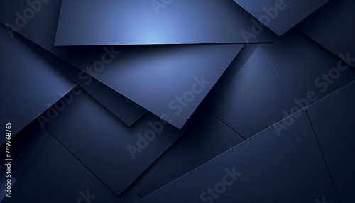 Modern black blue abstract background. Geometric shape. 3d effect. Lines stripes. Cut paper effect photo