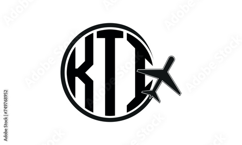 KTI three initial letter circle tour & travel agency logo design vector template. hajj Umrah agency, abstract, wordmark, business, monogram, minimalist, brand, company, flat, tourism agency, tourist