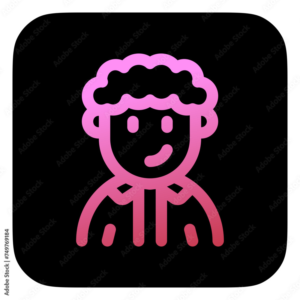 Editable person with curly hair avatar vector icon. User, profile, identity, persona. Part of a big icon set family. Perfect for web and app interfaces, presentations, infographics, etc Editable person with curly hair avatar vector icon. User, profile, identity, persona. Part of a big icon set family. Perfect for web and app interfaces, presentations, infographics, etc