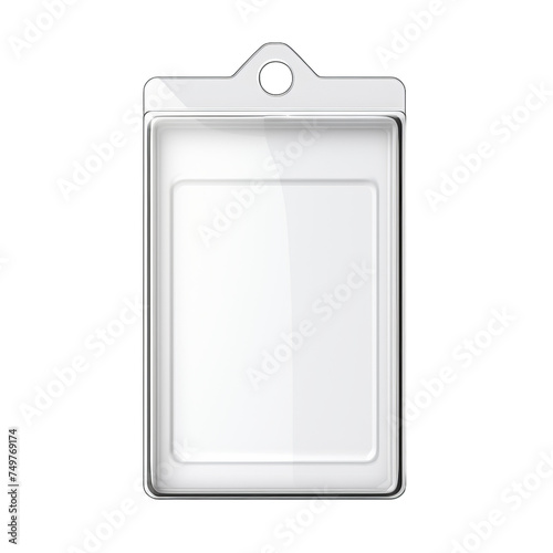 A blank plastic clamshell blister pack with a hang tab isolated on transparent background, png photo