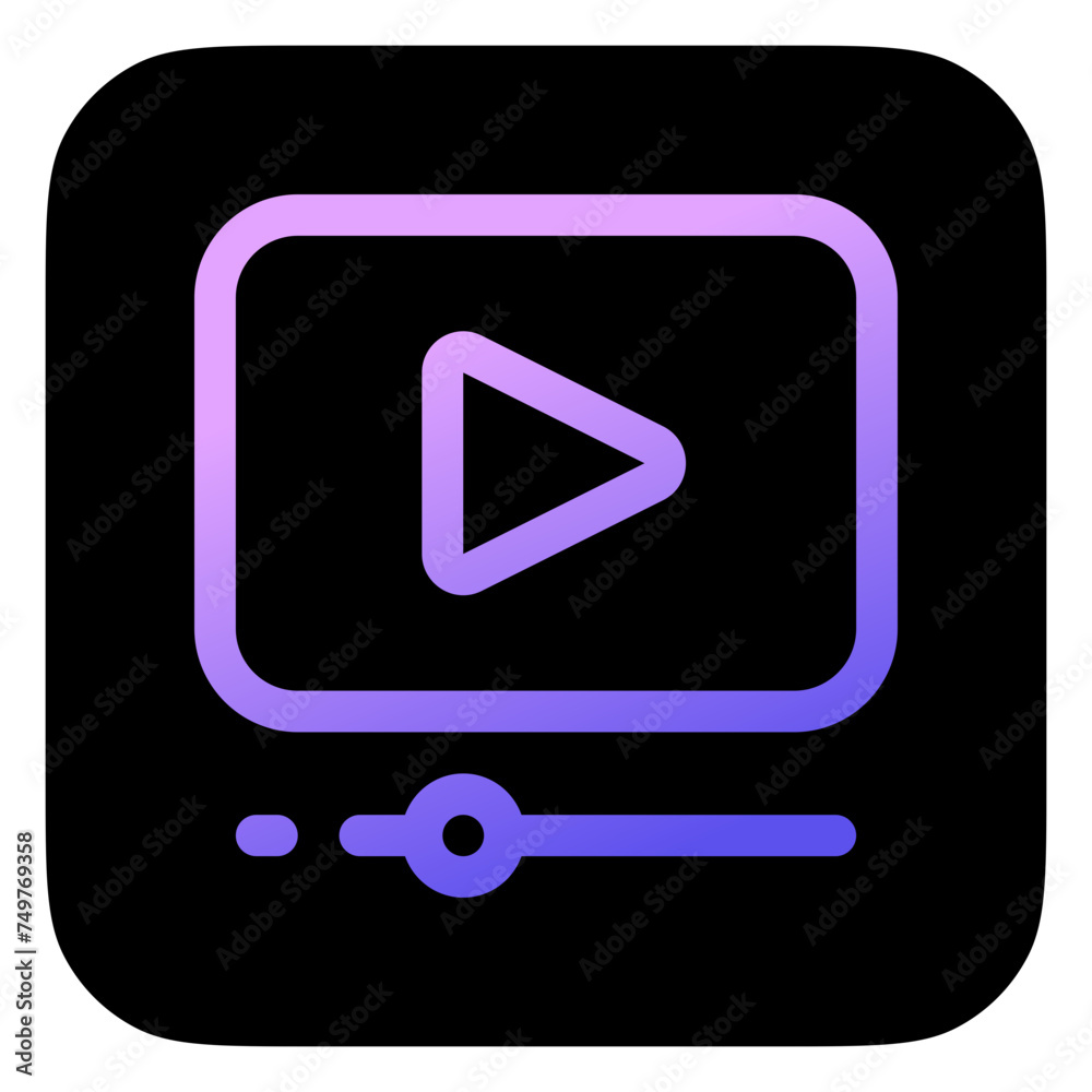 Editable video player, app, web, streaming vector icon. Movie, cinema, entertainment. Part of a big icon set family. Perfect for web and app interfaces, presentations, infographics, etc Editable video player, app, web, streaming vector icon. Movie, cinema, entertainment. Part of a big icon set family. Perfect for web and app interfaces, presentations, infographics, etc