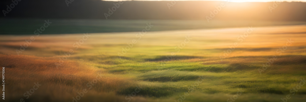 Morning Meadow: Natural Play of Light and Shadows. 3:1 Banners and Nature-themed Backgrounds, Perfect for Capturing Gentle Morning Atmospheres