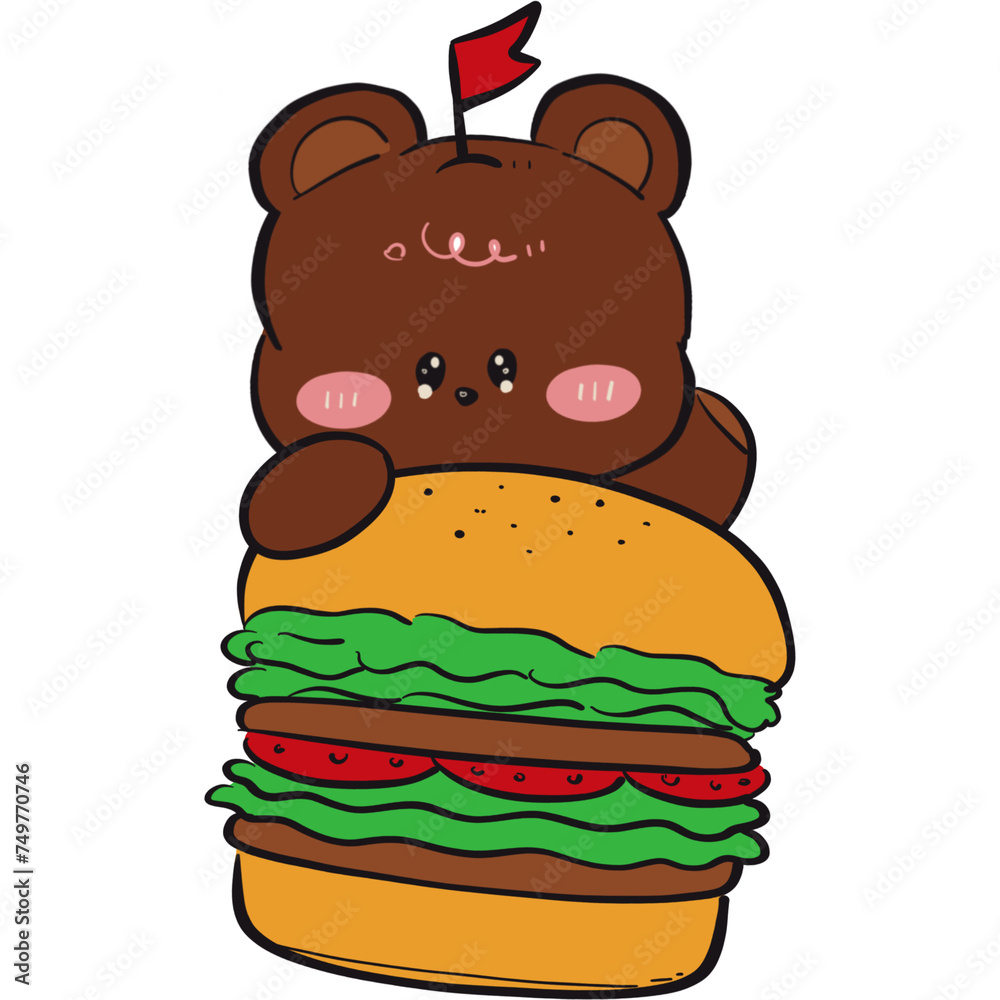 The illustration of a hamburger The illustration of a hamburger