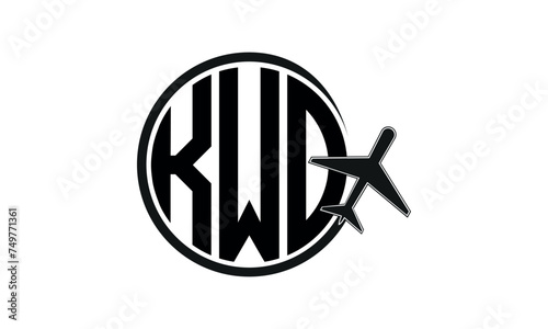 KWO three initial letter circle tour & travel agency logo design vector template. hajj Umrah agency, abstract, wordmark, business, monogram, minimalist, brand, company, flat, tourism agency, tourist