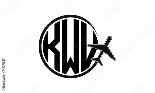 KWV three initial letter circle tour & travel agency logo design vector template. hajj Umrah agency, abstract, wordmark, business, monogram, minimalist, brand, company, flat, tourism agency, tourist