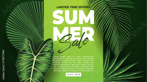 summer sale banner in vector on eps series, easy to use editable print out photo