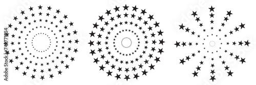 Stars in circle icon vector illustration graphic design. stars in round circular emblem 