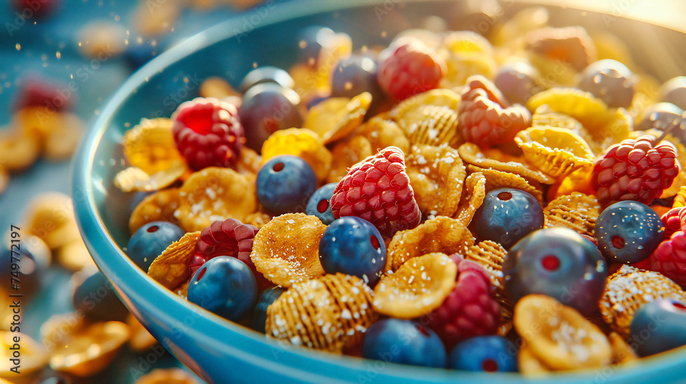 Organic Breakfast: Fresh Muesli with Berries, Natures Healthy Start to the Day Organic Breakfast: Fresh Muesli with Berries, Natures Healthy Start to the Day