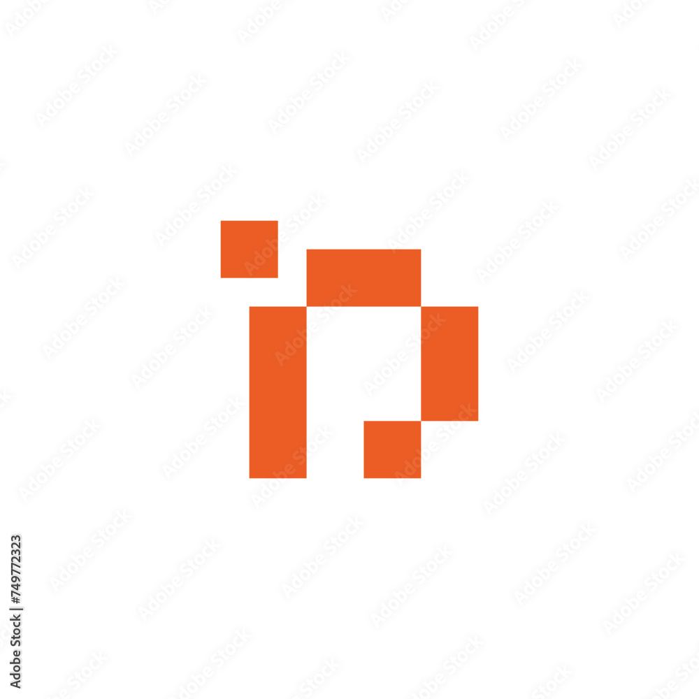 letter p open box carton logo vector - obrazy, fototapety, plakaty 