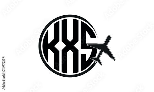 KXS three initial letter circle tour & travel agency logo design vector template. hajj Umrah agency, abstract, wordmark, business, monogram, minimalist, brand, company, flat, tourism agency, tourist