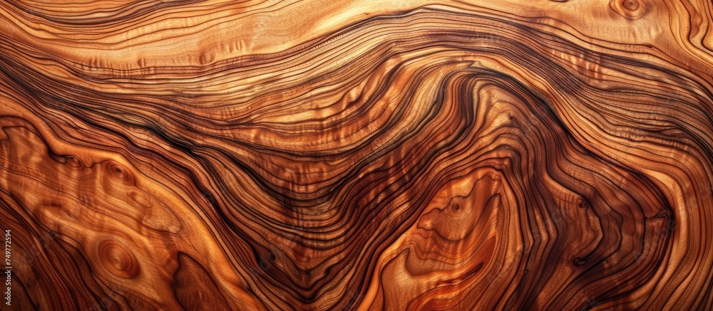 A detailed close-up of a wooden surface featuring intricate wavy lines and patterns. The natural grain of the wood creates an interesting visual texture. A detailed close-up of a wooden surface featuring intricate wavy lines and patterns. The natural grain of the wood creates an interesting visual texture.