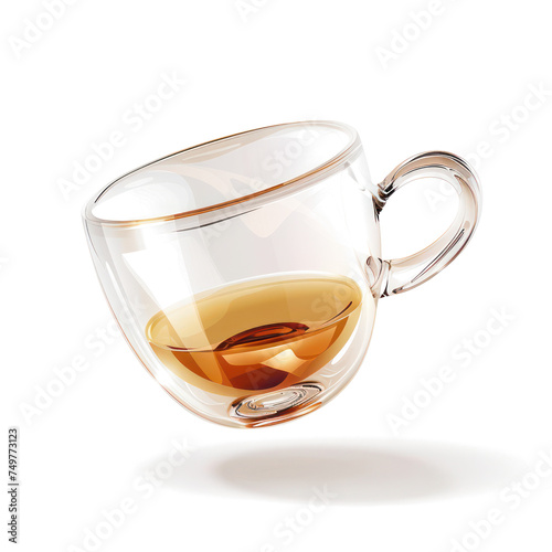 Glass of tea isolated on transparent png.