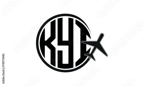 KYI three initial letter circle tour & travel agency logo design vector template. hajj Umrah agency, abstract, wordmark, business, monogram, minimalist, brand, company, flat, tourism agency, tourist