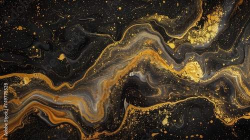 golden elegance abstract waves background