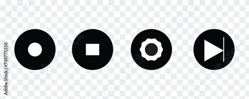Play and pause buttons - vector icon illustration design. Video Audio Player. Player Button set icon symbol – vector. Play and pause vector button black icons isolated on transparent background.