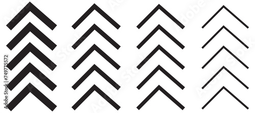 Arrow icon chevron doodle black line graphic design. Vector isolated on white background. Vector illustration.