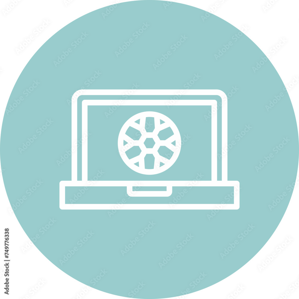 Laptop Vector Line Multi Circle Laptop Vector Line Multi Circle
