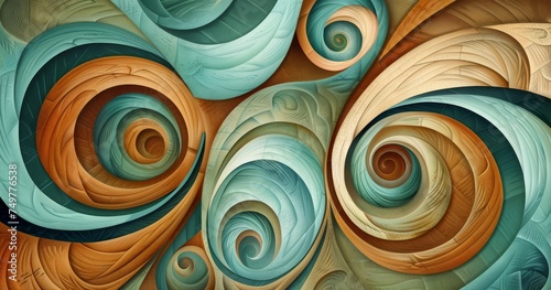 retro swirls and waves pattern background