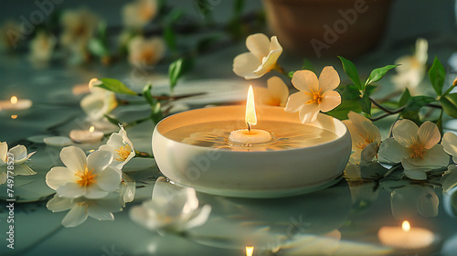 Serene Setting  Candlelit Spa in Natures Tranquil Embrace