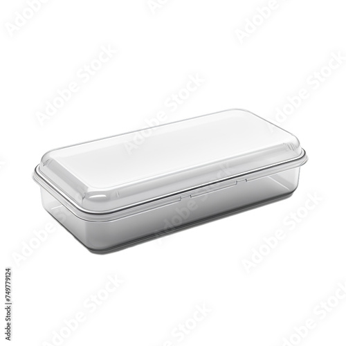 A blank plastic clamshell packaging isolated on transparent background, png