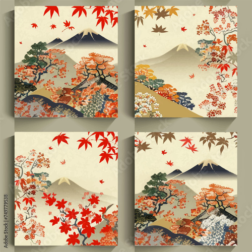 Japanese seamless pattern illustration