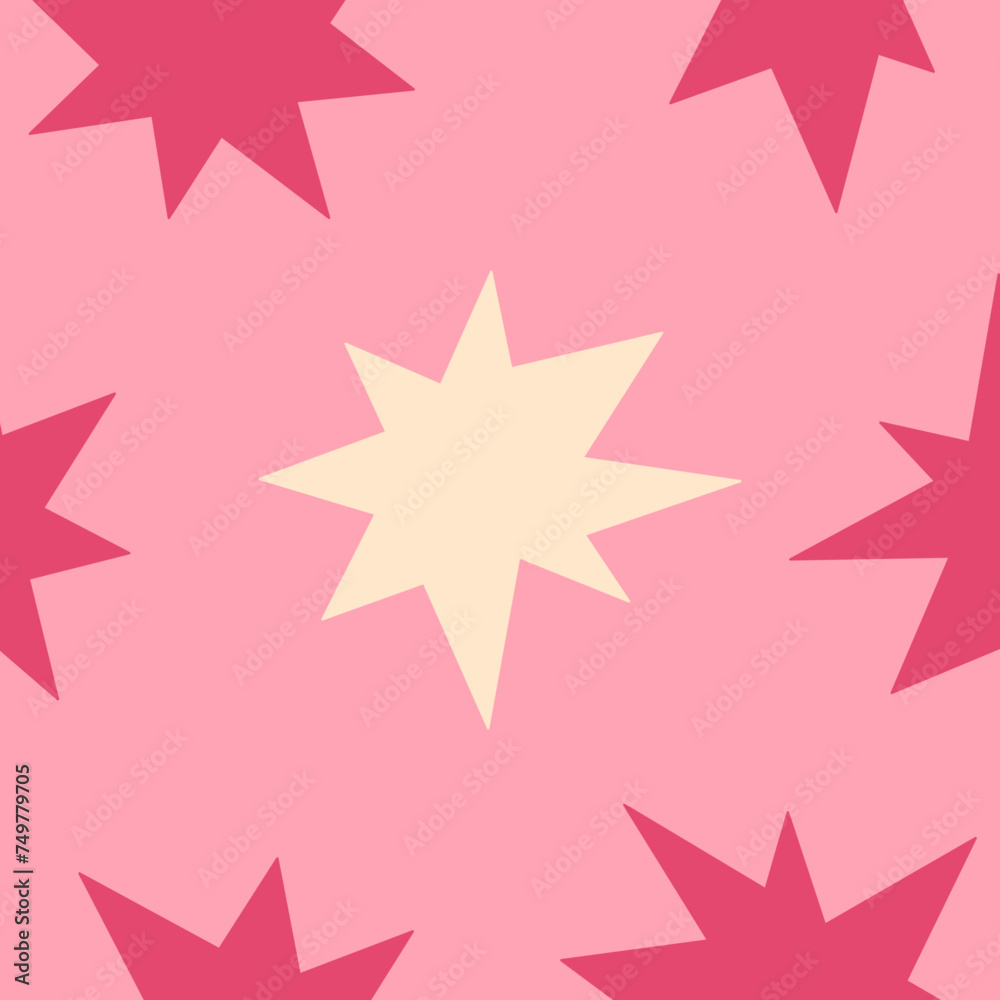 Background pattern with stars and stars, simple hand drawn different star shapes from each other, wallpaper, fabric and printable paper pattern flat vector illustration. Background pattern with stars and stars, simple hand drawn different star shapes from each other, wallpaper, fabric and printable paper pattern flat vector illustration.