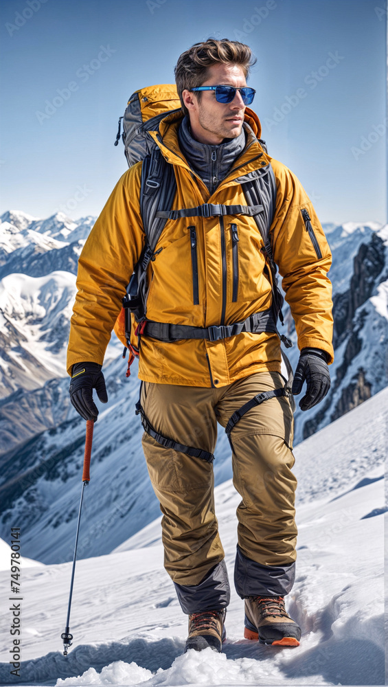 Conquering the Summit: A Climber's Resolve Facing the Elements: A Portrait in Resilience