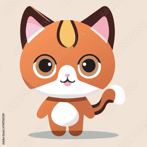 cute cat  minimalistic  vector illustration kawaii