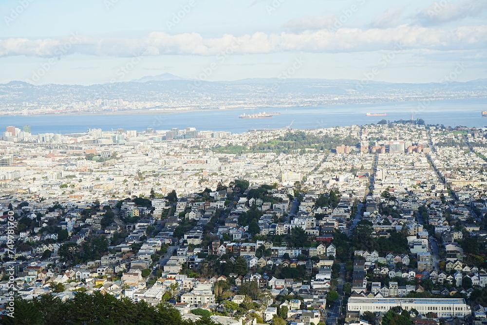 Aerial View from Twin Peaks in San Francisco, United States - アメリカ サンフランシスコ ツインピークスからの景色
