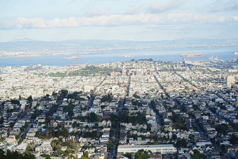 Aerial View from Twin Peaks in San Francisco, United States - アメリカ サンフランシスコ ツインピークスからの景色