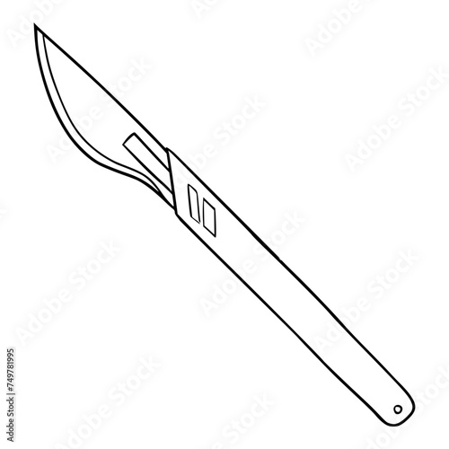 scalpel illustration hand drawn outline isolated vector