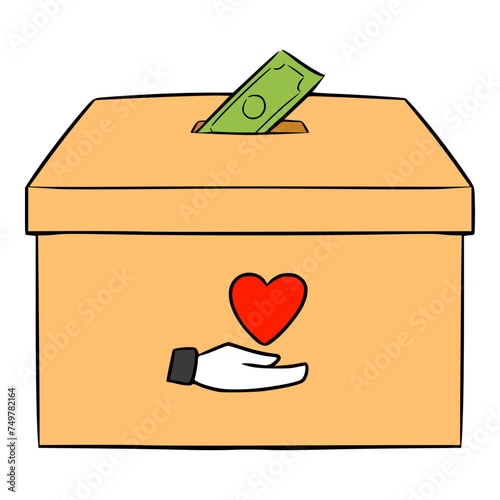 charity box illustration hand drawn isolated vector