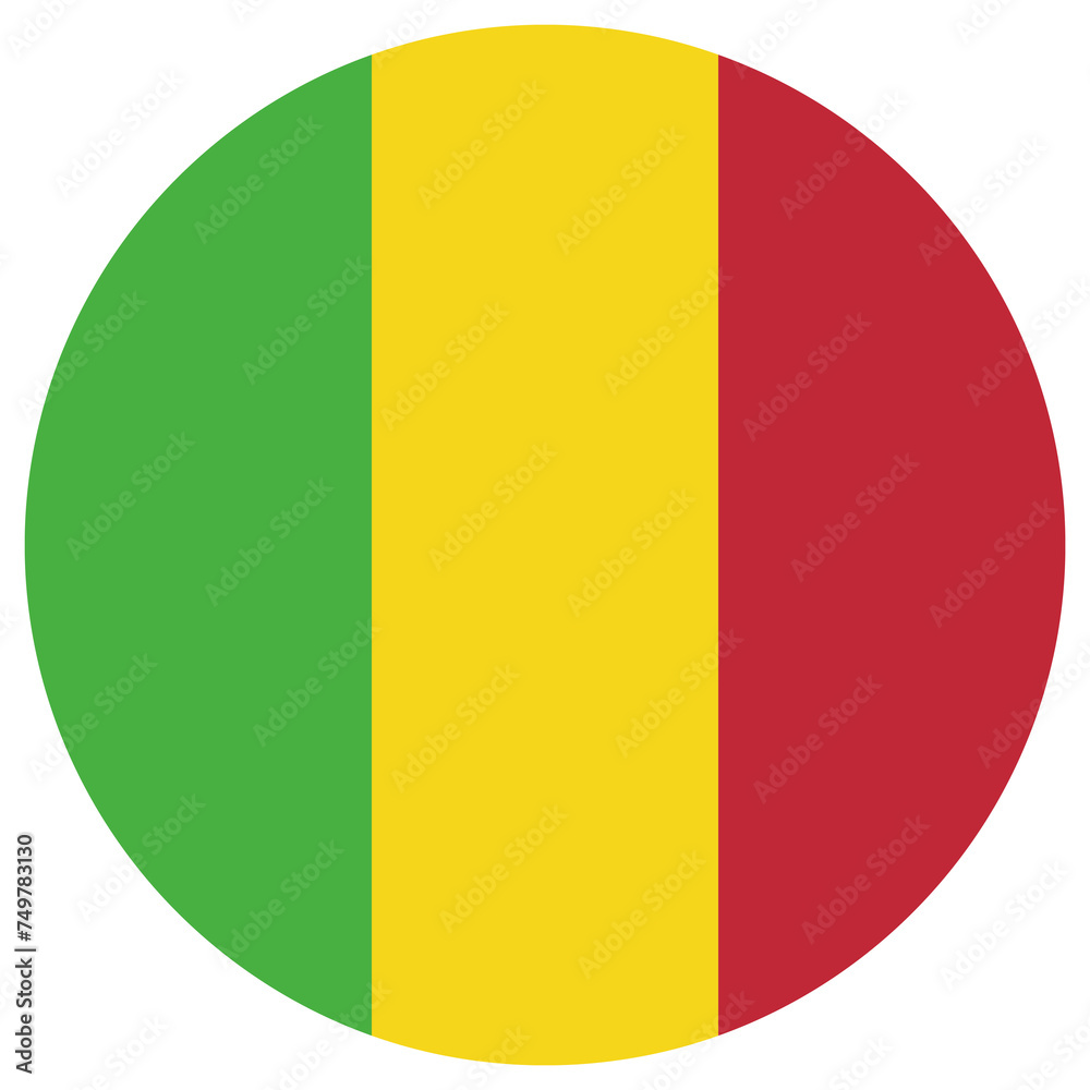 Fototapeta premium mali national flag, transparent background
