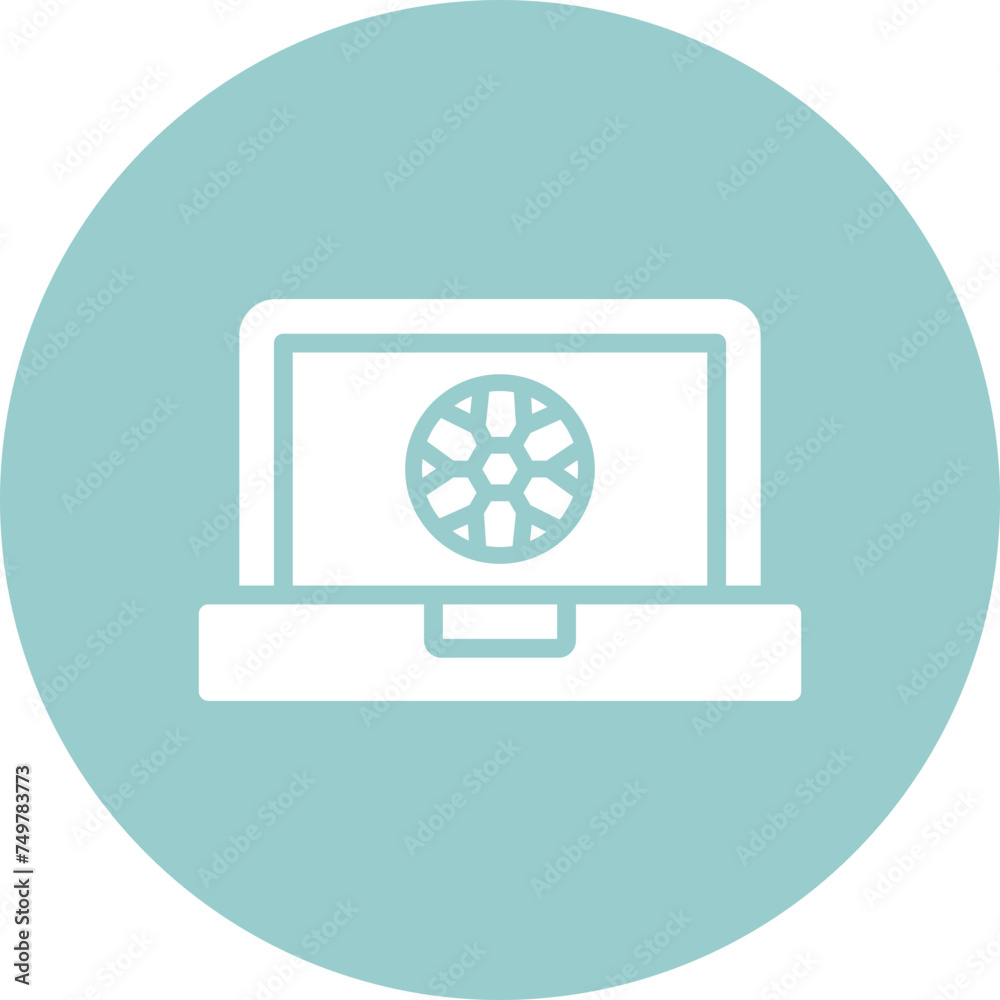 Laptop Vector Glyph Multi Circle