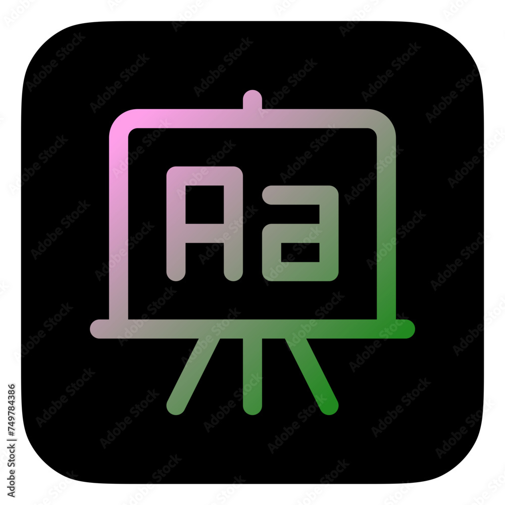 Editable writing board, chalkboard, language, alphabet vector icon. School, education, classroom. Part of a big icon set family. Perfect for web and app interfaces, presentations, infographics, etc Editable writing board, chalkboard, language, alphabet vector icon. School, education, classroom. Part of a big icon set family. Perfect for web and app interfaces, presentations, infographics, etc