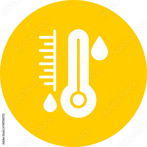 thermometer glyph circle icon