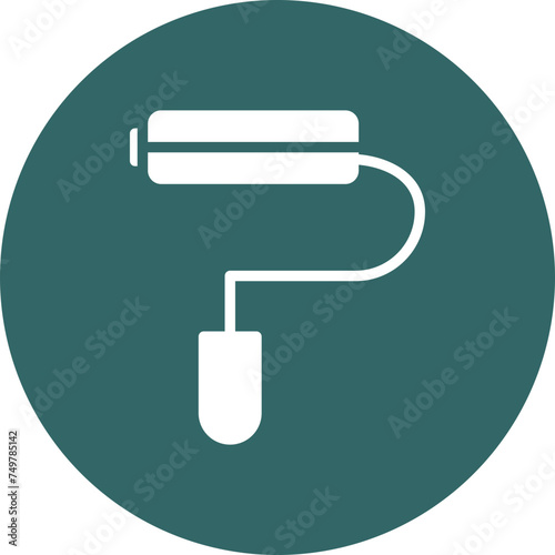 Paint Roller Vector Glyph Multi Circle