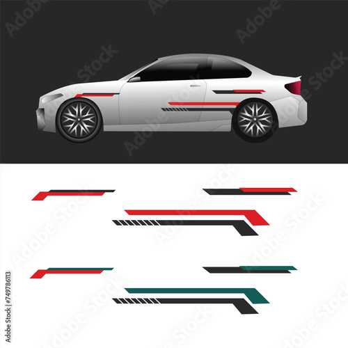 car sticker decal design vector. car modification stickers