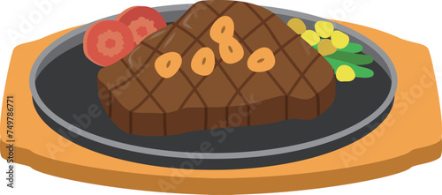 美味しそうなステーキのベクターイラスト