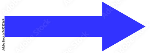 右を指すシンプルな青矢印