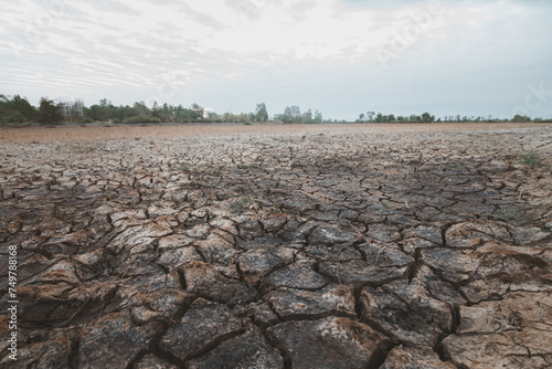 Image of the drought ground.Problems arising from global warming.
