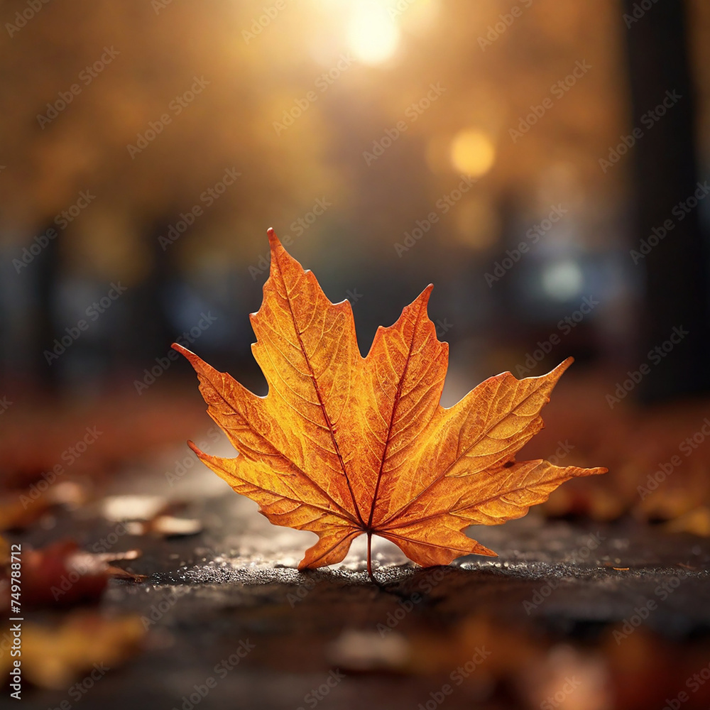 autumn leaf, 8k, attractive ,bokeh effect